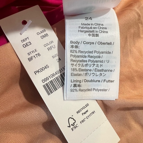 J. CREW Ruched Sweetheart One Piece Swimsuit Radiant Fuchsia Pink 24 /3X NEW - Picture 12 of 16